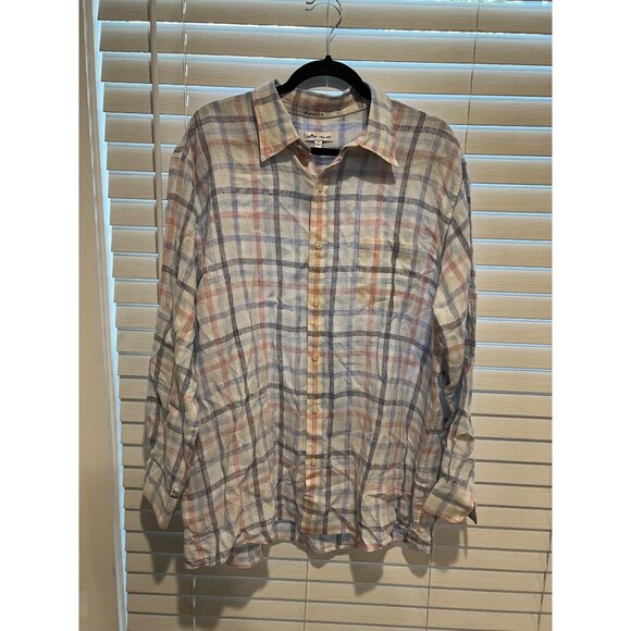 Peter Millar 100% Linen Long Sleeve Button Up Shirt - Size -‎ XL - Picture 1 of 4